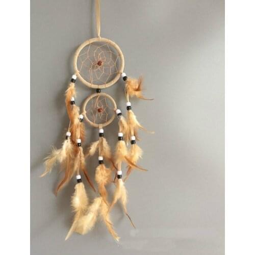 Vintage home decoration retro feather dream catcher circular feathers wall hanging dreamcatchers decor for car