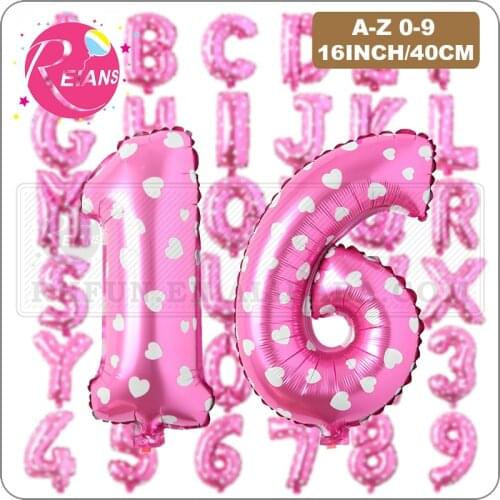 16 inch Pink Letter Alphabet number Foil Balloons Letter Birthday Party Wedding Thanksgiving Decoration event & party supplies