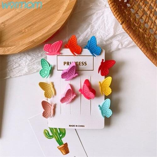 Warmom Flower Fairy Small Cute Frosted Three-dimensional Butterfly Claw Clip Pure Color Mini Bangs Hairpin Claw Hair Accessories