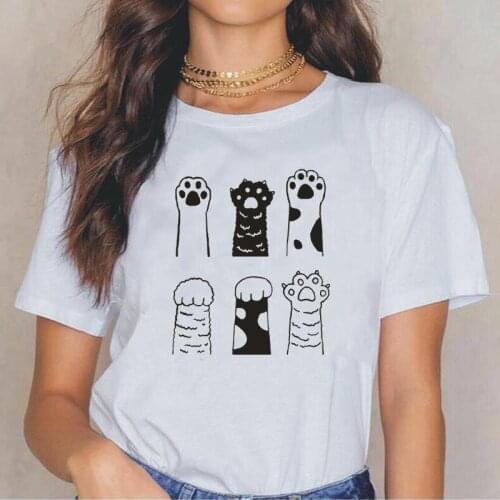 Cute Cats Print Women Tshirt Funny Cartoon TShirt Female Kawaii Tee Shirt Femme Fashion Harajuku T Shirt Women Tops Blusas Mujer