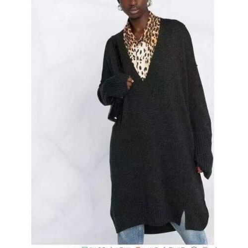 Women Sweater 2020 Autumn and Winter New Mid-length Womens Deep V Womens Warm and Cold Cashmere Sweater