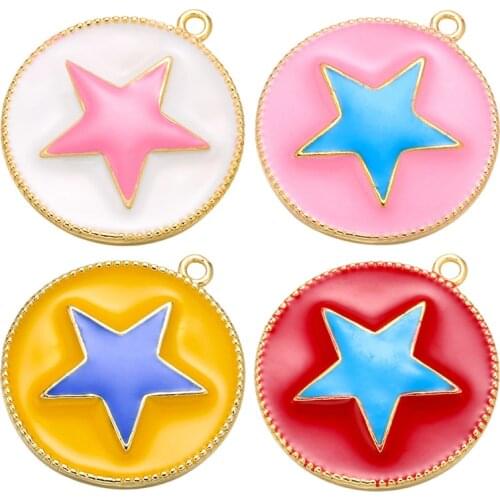 ZHUKOU 24.5x27.5mm high quality brass mini star necklace charms pendant for handmade DIY earrings making findings model: VD637