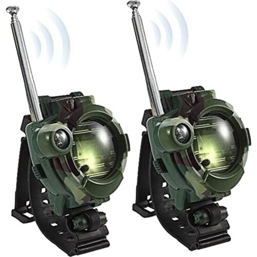 1 Pair 7-in-1 Camouflage Childrens Watch Walkie-talkie Parent-child Interactive Toy Magnifying Glass, Luminous, Compass Etc