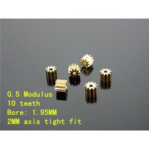 102A copper gear 0.5 modulus high wear metal gear shaft gear aperture 2MM DIY model toy accessories