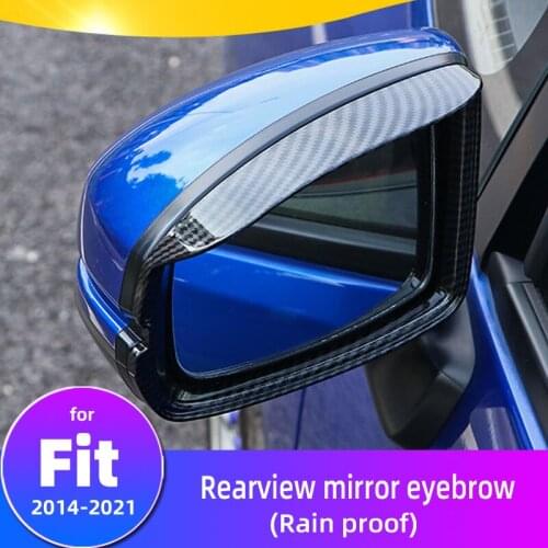 ABS Chrome For Honda FIT JAZZ 2014-2021 Car rearview mirror block rain eyebrow frame cover trim car styling accessories 2pcs