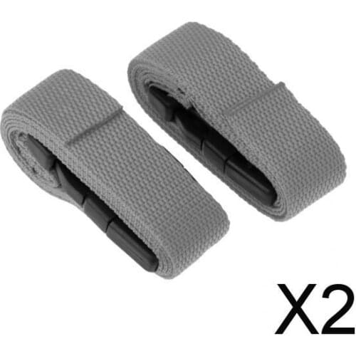 2x1 Pair 1m 25mm Golf Trolley Webbing Straps with Quick Release Buckle grey