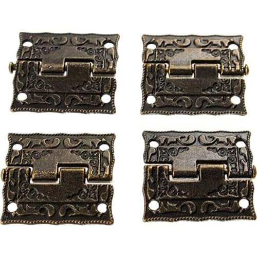 4pcs 36*23mm Antique Bronze Hinges Door Hinges Cabinet Drawer Jewelry Box Hinge For Furniture Hardware Door Corner Protector