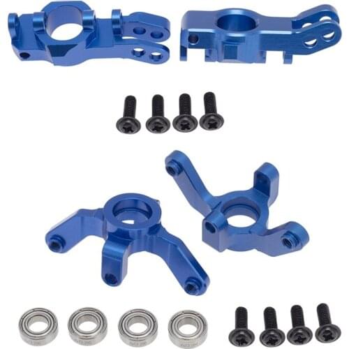 4Pcs Aluminum Steering Knuckles Blocks Stub Axle Carriers for 1/10 Redcat Blackout XTE SC XBE (Pro) Upgrade Parts