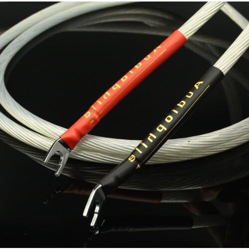 5NOCC Silver Core Hifi Audio Speaker Cable - 4pcs Silver Spade Plug - 30cm