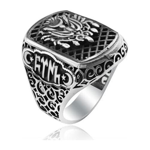 925 Silver Ottoman Rings for Men Resurrection Ertugrul Kayi Ring for Man