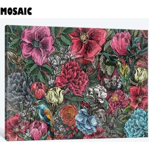Diamond Embroidery Birds in bright colors 5d diy Diamond Painting Cross Stitch Needlework Rhinestone Mosaic Full Square drill