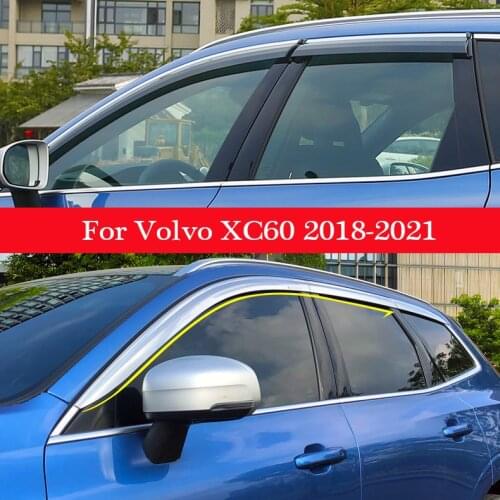 Car-styling Car Awnings Shelters Window Visors Sun Rain Shield Stickers Covers Accessories Fit For Volvo XC60 18 2019 2020 2021