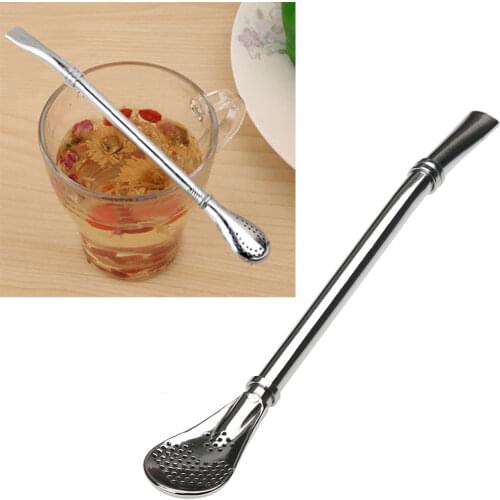Stainless Steel Tea Strainers Filter Spoon Coffee Mixing Tea Infuser Filter Straw for Loose Tea Kitchen Accessories
