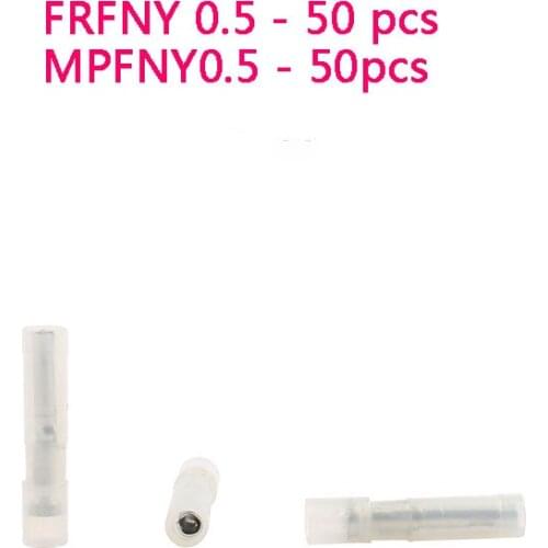 FRFNY0.5 MPFNY 50sets Bullet Shaped NYLON brass Female Male Insulating Joint Wire Connector Crimp Terminal FRFNY+MRFNY AWG12-10