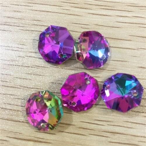 Hot Sales 14mm Crystal Glass Prisms Octagonal Beads Lamp Glass Chandelier Parts For Pendant Decoration