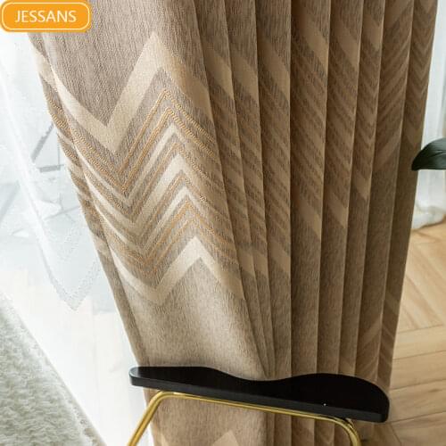 Curtain Finished Living Room Bedroom Shade Simple Modern Northern European Luxury Upscale Atmosphere New Yellow Cloth