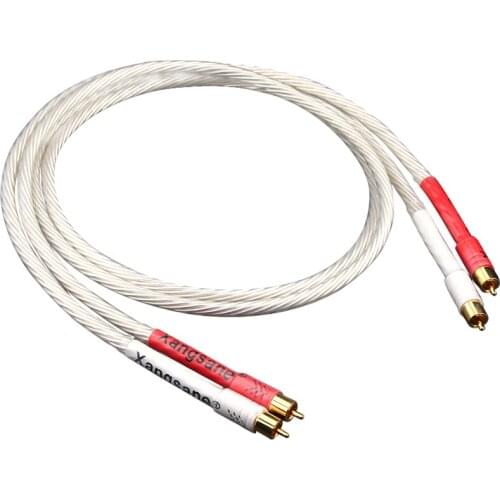 HiFi Audio Cables Odin Single Crystal Copper Wire Silver-plated Audiophile RCA Cable For HiFi Amplifier CD Player