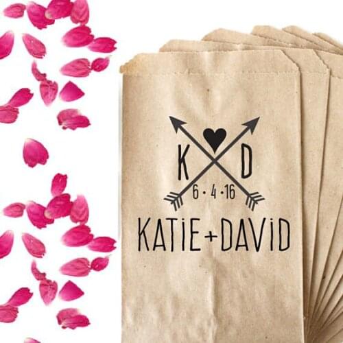 Custom name date Wedding candy Buffet treat gift bar Petal Toss bags BIRTHDAY Bridal Shower Bakery Cookie Favors packets