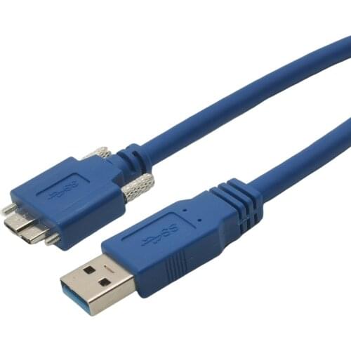 USB 3.0 A/M to Micro B/M with Dual Screw Locking Cable SuperSpeed Supported, USB3 Vision Camera Compatible 0.6m 1m 1.8m 3m