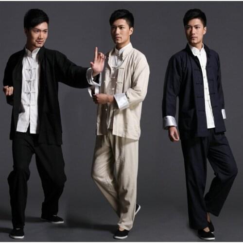 Chinese style costume Tai Chi Kung Fu jacket Men Autumn Wing Chun suit