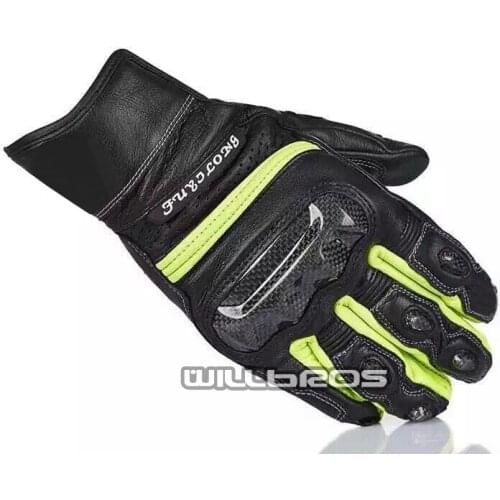 Motorbike Leather Gloves MTB ATV Bike Riding Guantes Motorcycle Moto Mountain Bike Black Green Luvas Mens