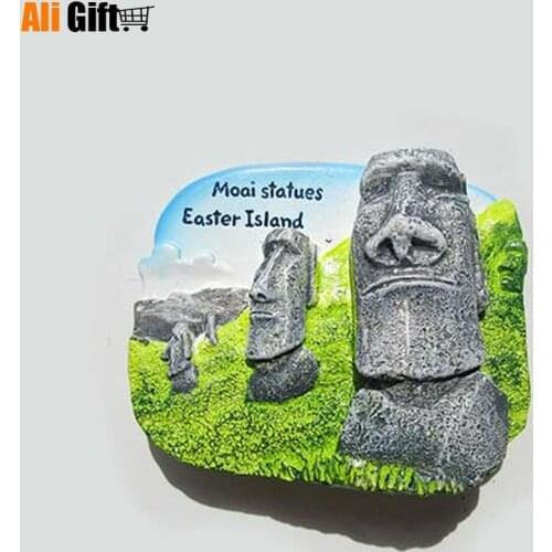 Chile Creative Statues Easter Island Keyboard Fridge Magnets 3D Refrigerator Magnets Sticker Travel Souvenir Kitchen Decoration