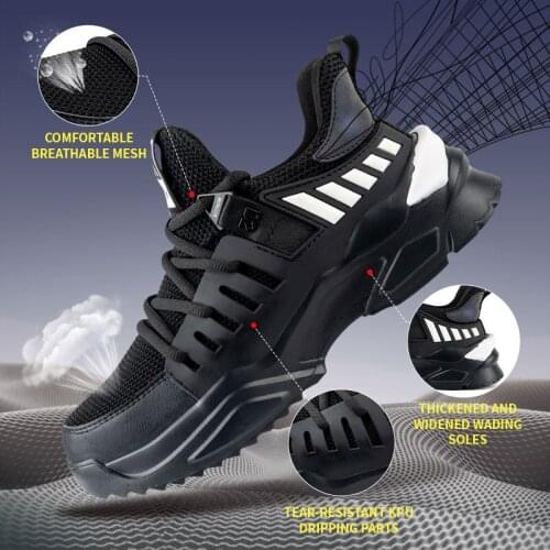 Summer anti-smashing and anti-piercing safety shoes Light steel Baotou mens work shoes wear-resistant protective shoes