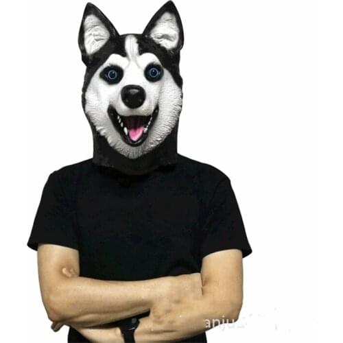 Halloween Mask Headdress Funny Husky Dog Doge Masquerade Dress Up Cosplay Costume Party Decoration Terror Latex Face Mask Gift