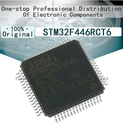 5/Pcs STM32F446RCT6 New Original SMD LQFP-64 32-bit ARM Microcontroller IC MCU Chip 180MHz 256KB（256K x 8）Flash memory
