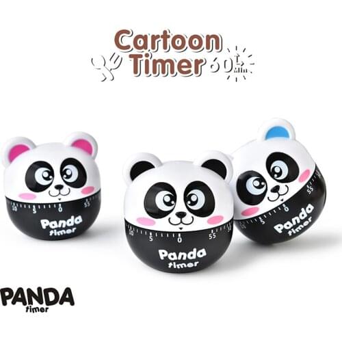 Cartoon Panda Timer 60 Minute Easy Operate Kitchen Useful Cooking Baking Helper Kitchen Timers