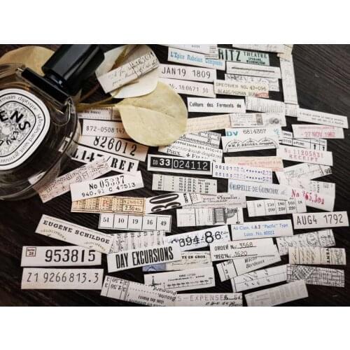 YPP CRAFT 60pcs Retro Postmark Number Strip stickers for Scrapbooking DIY Projects/Photo Album/Card Making Crafts