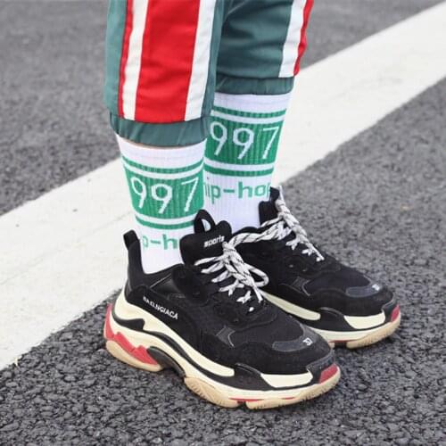 New Original Design Korean Version of Harajuku Fashion Brand Hiphop Long Socks 1997 Street Hip Hop Couple Skateboard Socks