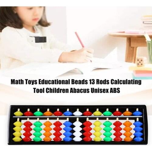 Educational Math Toys Kids Student ABS Soroban Calculating Tool Colorful Unisex Gift Beads 13 Rods Children Abacus Arithmetic