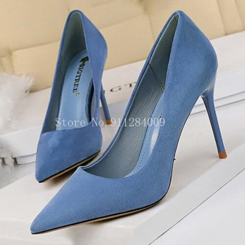 Shoes 2021New Women Pumps Suede High Heels Shoes Fashion Office Shoes Stiletto Party Shoes Female Comfort Women Heels