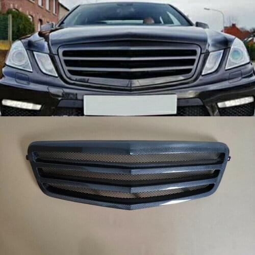 For Benz W212 E200 E260 E300 2010 2011 2012 2013 Carbon Fiber Front Center Bumper Grill 1pcs