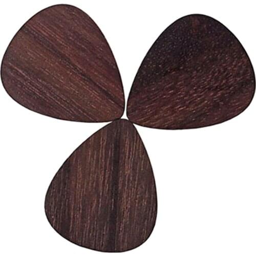 Durable 3pcs Rosewood Guitar Ukulele Picks Plectrum For Guitarist Accessory