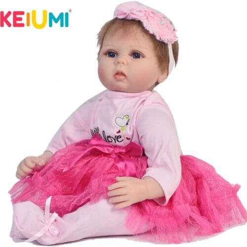 KEIUMI Reborn Baby 55 cm DIY Toy Realistic Silicone Baby Dolls Newborn Girl Fashion kids Birthday Gifts PP Cotton Body Babies