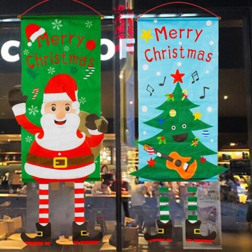 Merry Christmas Porch Door Banner Hanging Ornament Christmas Decoration For Home Xmas Navidad 2020 Happy New Year 2021