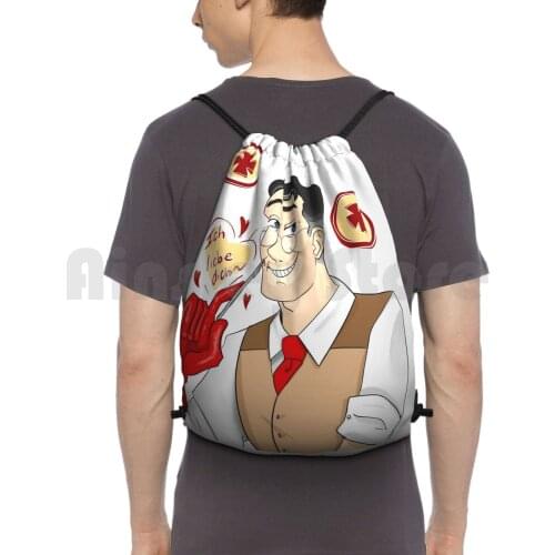 Medic Tf Backpack Drawstring Bag Riding Climbing Gym Bag Tf2 Tf2 Medic Medic Tf2 Team Fortress 2 Valve Video Games