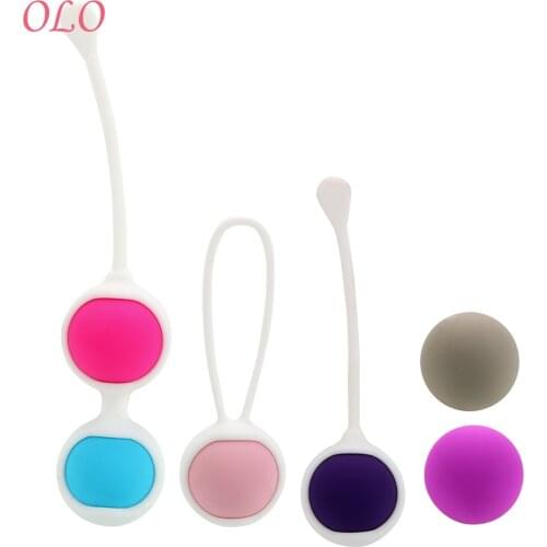 OLO6pcs/set Silicone Smart Ball Kegel Ben Wa Ball Female Masturbation Vaginal Tight Exercise Sex Toys for Women Geisha Ball