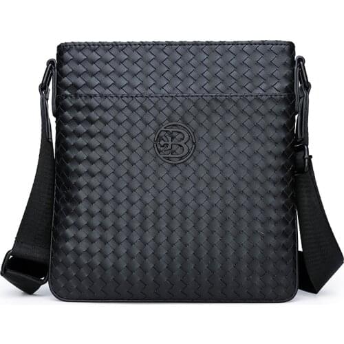 New Fashion Mens Shoulder Bag Cross Body Bag Woven Messenger Bag Casual Male Travel Bag