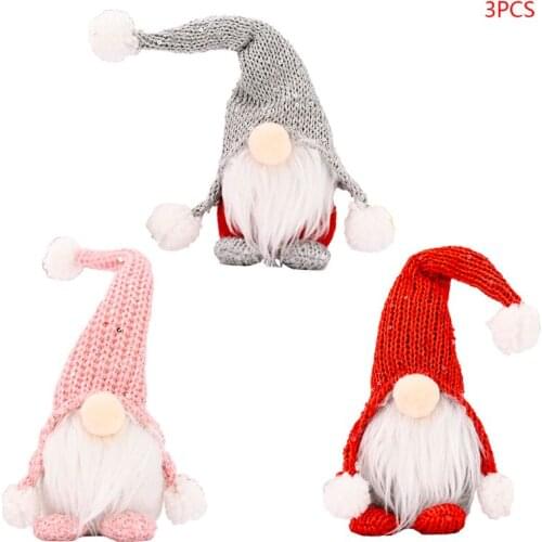 1/3pcs Christmas Gnome Decoration Handmade Standing Swedish Tomte Santa Ornament L4MB