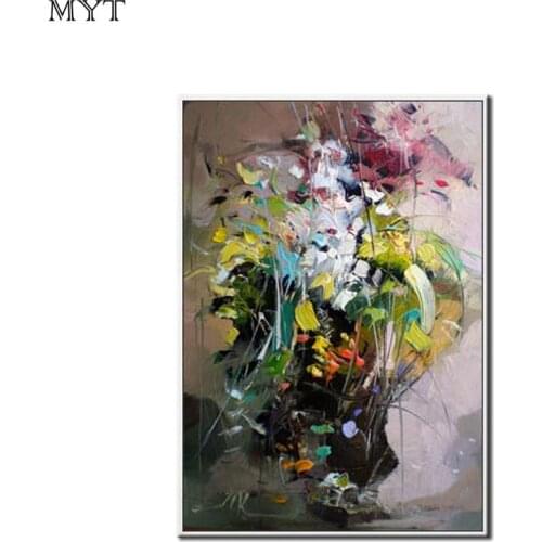 Unique gift 100% Hand Painted Abstract color flowers Oil Painting on Canvas High Quality For room Home Wall Decoration Frameless