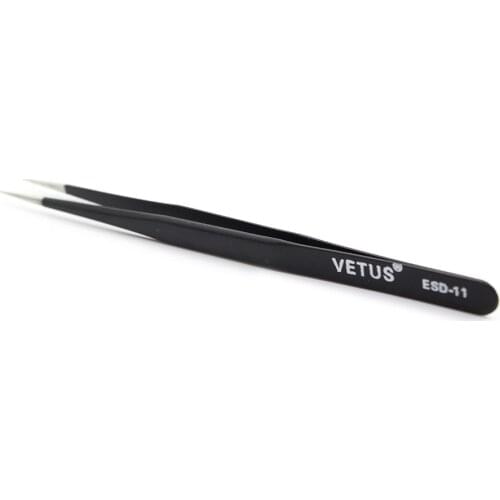 VETUS FINE POINT POINTED ANTISTATIC TWEEZERS ESD 11