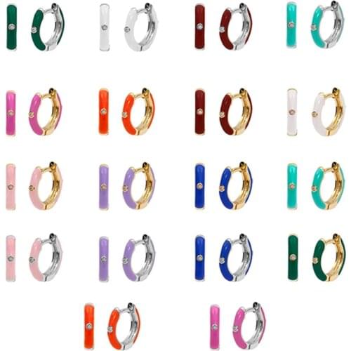 CANNER 15 Color Gold Silver Color Small Hoop Earrings for Women Jewelry Cartilage Charm Earring 925 Sterling Silver Pendientes