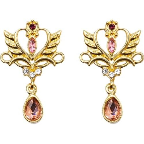 Cute Wings With Crystal Earrings For Women Party Wedding Stud Earring Rhinestone Earclip Jewelry