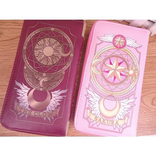 Cosplay Anime Card Captor Sakura Women Wallets Female Cards Holders Envelope Bag Cartoon Long Wallets with Zipper