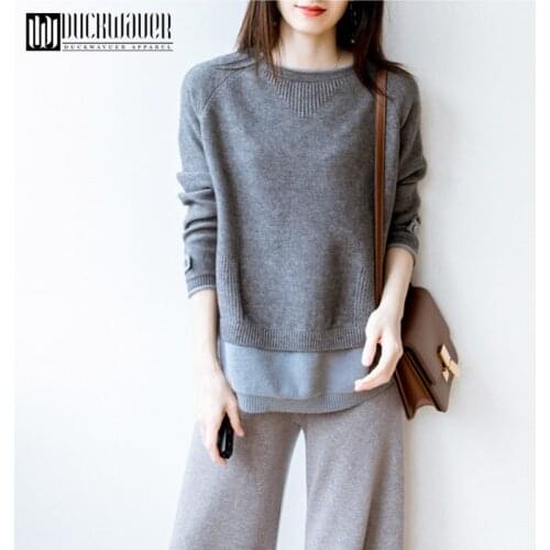 2020 Pullover womens sweaters autumn winter O-neck long-sleeved short paragraph bottoming shirt womens version of the loose