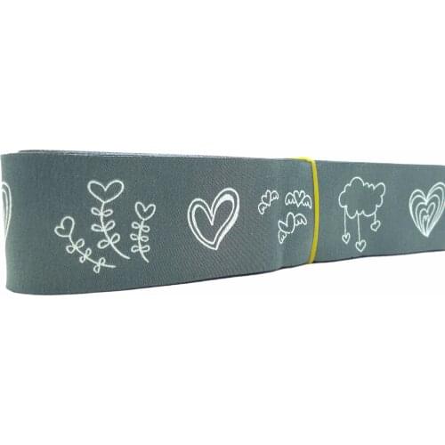 10 Meters 1.5'' 38mm Crazy Love Heart Pattern Dog Collar Woven Jacquard Ribbon
