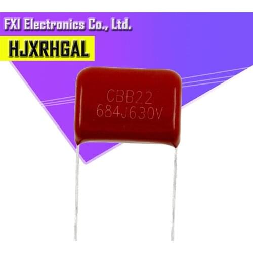 10PCS 630V684J 0.68UF Pitch 20MM 684 630V 680nf CBB Polypropylene film capacitor new